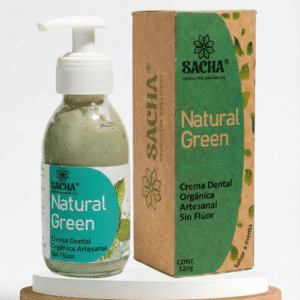 Crema Dental Orgánica Artesanal SACHA "Natural Green" - Sin Flúor, Sabor Menta (120g)
